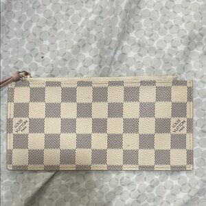 Louis Vuitton Damier Azur Checker Zip Pouch - Cream and Light Brown